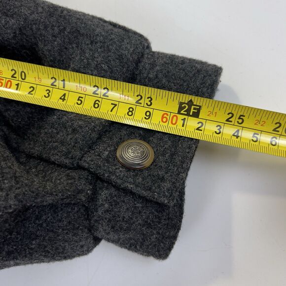 Members Only Wool Bomber‎ Jacket Men’s 46 (XL) Gray Purple Black Leather Patches - Picture 14 of 15